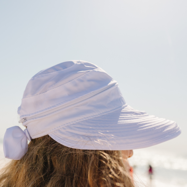 Women s Zip Off Adjustable Sun Visor + Sun Hat - White Discount - Image 3
