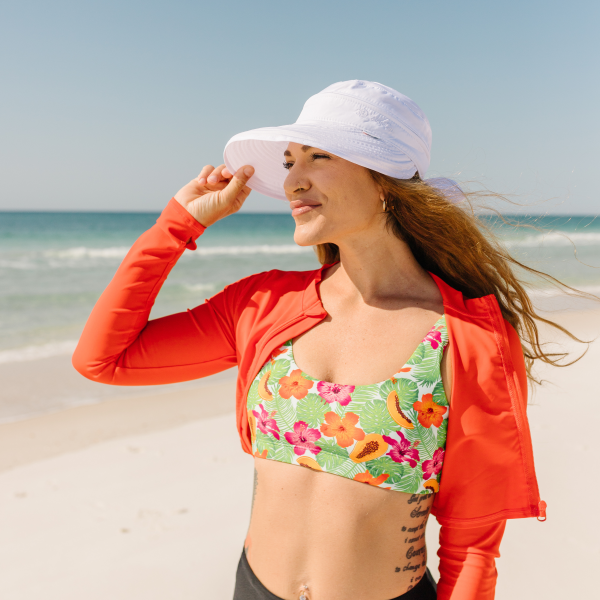 Women s Zip Off Adjustable Sun Visor + Sun Hat - White Discount - Image 2
