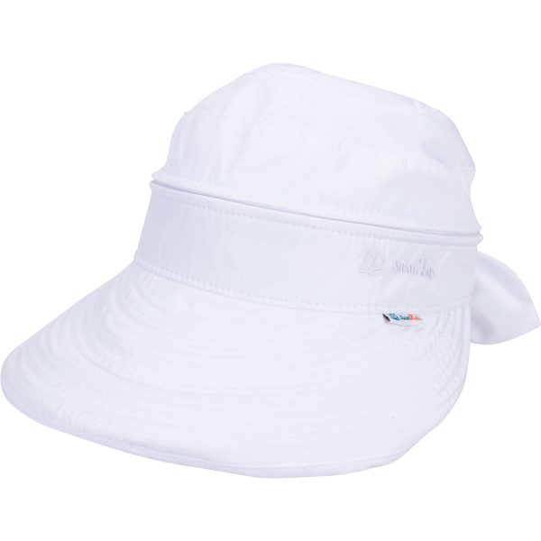 Women s Zip Off Adjustable Sun Visor + Sun Hat - White Discount