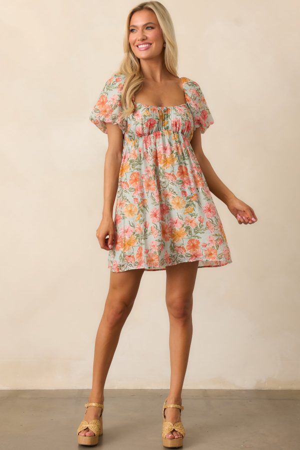 MINKPINK Lorelei Coral Ruched Mini Dress Cheap - Image 3