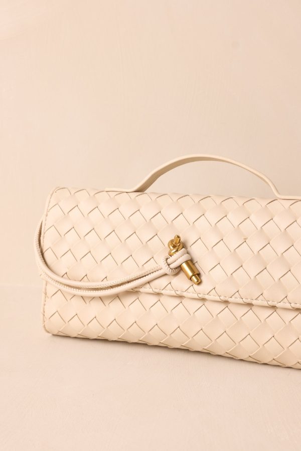 Midnight Sun Ivory Woven Clutch For Cheap - Image 3