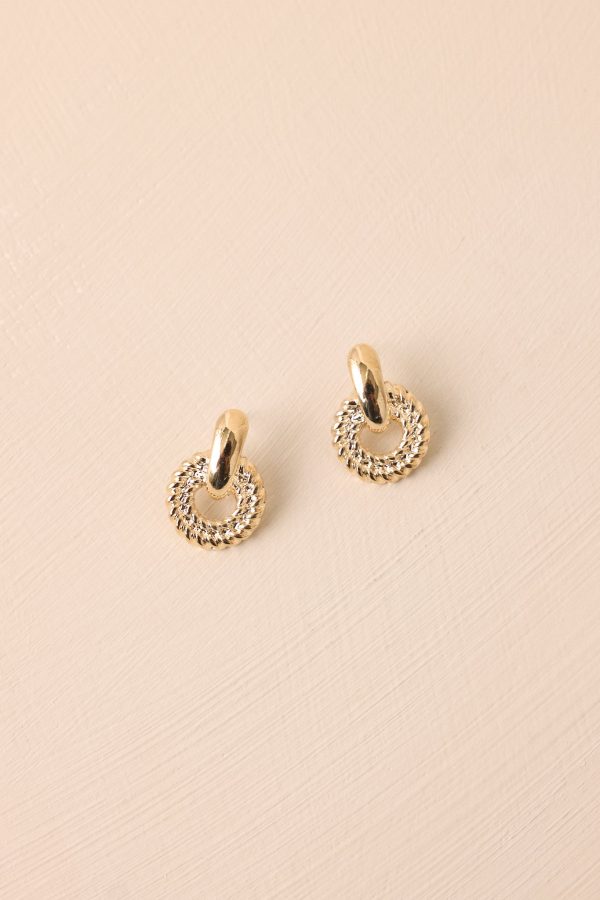 Rainy Day Woman Gold Braided Drop Earrings Online - Image 2