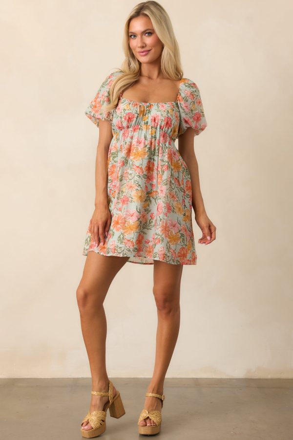 MINKPINK Lorelei Coral Ruched Mini Dress Cheap - Image 4