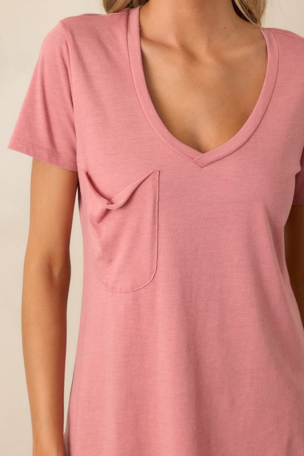 Z Supply Rosebud Pink Pocket Tee Supply - Image 3