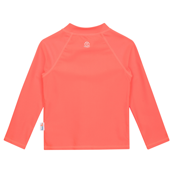Kids UPF 50+ Long Sleeve Zipper Rash Guard Swim Shirt |  Neon Orange  on Sale - Image 4