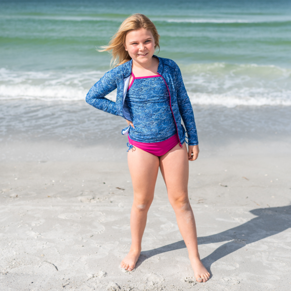 Girls Long Sleeve Rash Guard + Tankini Bikini Set (3 Piece) |  Ocean Breeze  Supply - Image 2