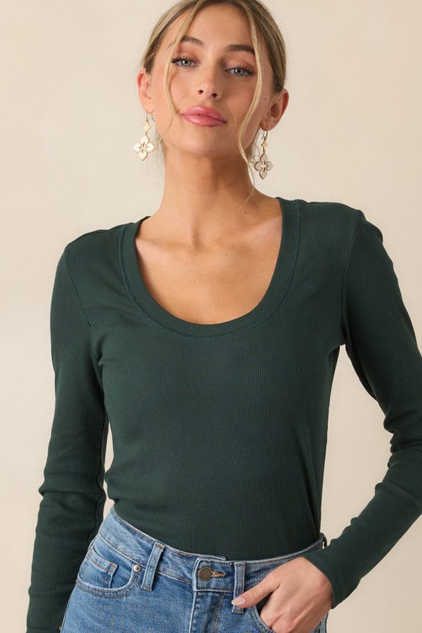 Z Supply Sirena Rib Cyprus Green Long Sleeve Top For Cheap