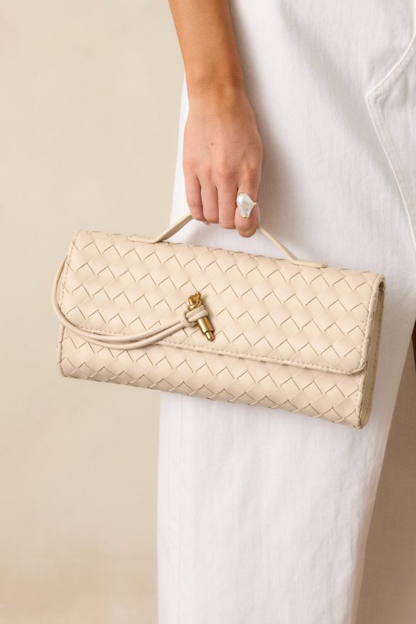 Midnight Sun Ivory Woven Clutch For Cheap - Image 2