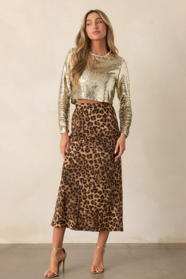 Against The Odds Leopard Print Midi Skirt For Sale - Image 3