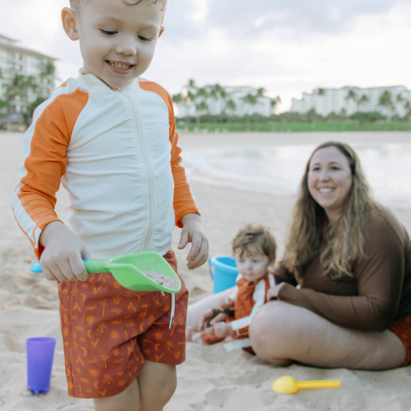 Boys Long Sleeve Zipper Rash Guard and Swim Trunk Set |  Desert  Supply - Image 2