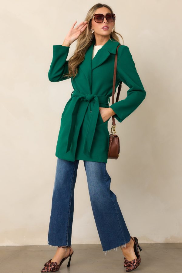 A Walk Through The City Kelly Green Coat Supply