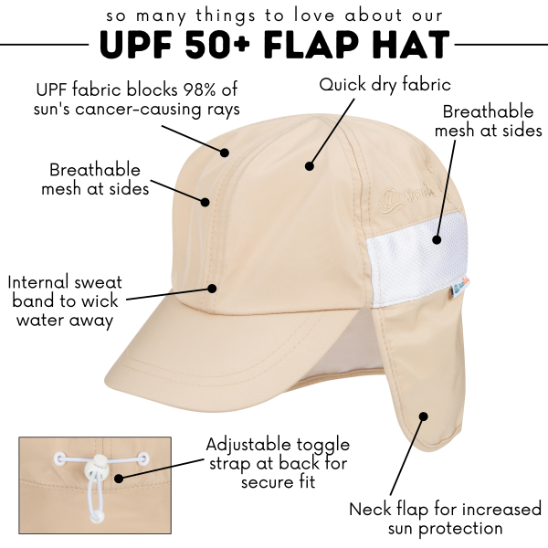 Kids Flap Hat | Beige Online now - Image 3