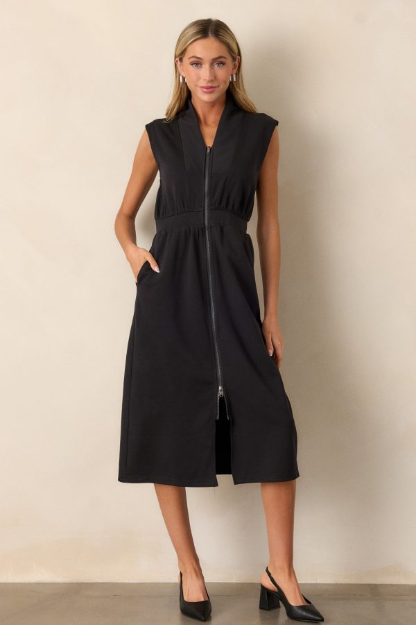 Distant Sun Black Sleeveless Midi Dress Cheap - Image 3